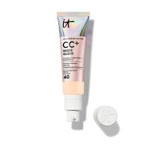 NWT IT Cosmetics CC+ Nude Glow Skin Tint in Fair Beige w/ Dual-Ended Brush #7